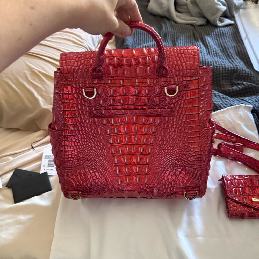Brahmin Liz Red Dragon Melbourne Backpack and Wallet - Picture 8 of 11